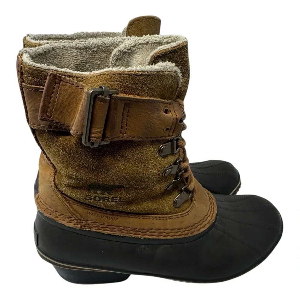 SOREL❄️Winter 🤑Fancy Lace Duck Boot Gorpcore Waterproof‎ ChunkyY2K  🤎Grunge8.5